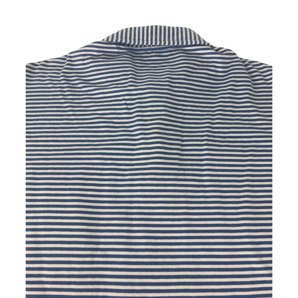 IZOD Saltwater Men's Blue White Stripe Short Sleeve Polo Shirt Size Small - Picture 8 of 8